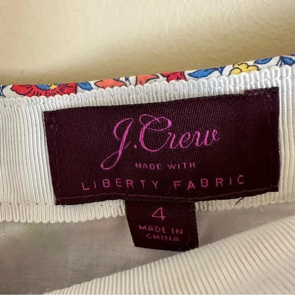 J Crew Womens Sz 4 Liberty London Favourite Flowers Trumpet Skirt Floral‎ Cotton